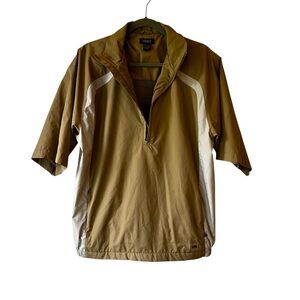 IZOD XFG Men’s Taupe Golf Jacket Size Small Colorblock Half Zip Windbreaker